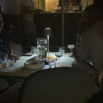 Aliya Cocktail Den - Low table with fancy jenga - Cocktail Bars Near Me - Brooklyn, New York