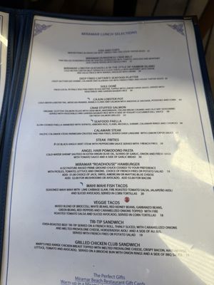 Menu photo 1 Miramar Beach Restaurant Half Moon Bay, CA Menu photo 1 Miramar Beach Restaurant Half Moon Bay, CA