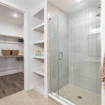 1155 Barton Springs - Model 1 Bathroom with Frameless Shower and Walk-in Closet - Apartments Near Me - Austin, Texas