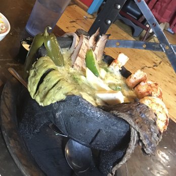 Carlos & Harley's - Molcajete Bowl-I don't get surprised very often but this was great! Salsa verde, cojita, chicken, beef, shrimp,cactus, and jalapeño. - Mexican Near Me - Eden, Utah Carlos & Harley's - Molcajete Bowl-I don't get surprised very often but this was great! Salsa verde, cojita, chicken, beef, shrimp,cactus, and jalapeño. - Mexican Near Me - Eden, Utah