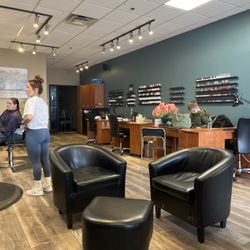 Bella Salon & Spa - Seating area & nail tech seating.