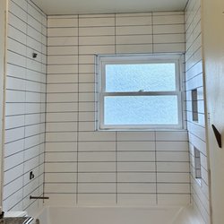Best Tile Choice - New 4"x16" white matte subway tile installed. LOVE IT! Thanks Paul & Andrew!