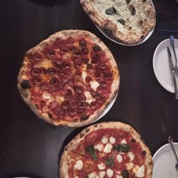 Pizzas: white boy, jabroni and margherita Pizzas: white boy, jabroni and margherita