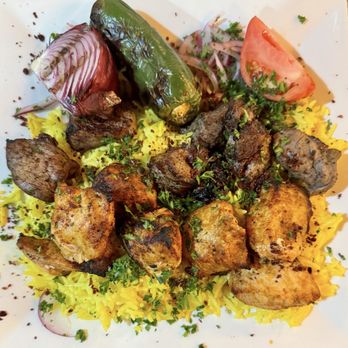 Roz Grill - Mixed Kebab Chicken Kebab & Lamb Kebab - Mediterranean Near Me - Charlotte, North Carolina Roz Grill - Mixed Kebab Chicken Kebab & Lamb Kebab - Mediterranean Near Me - Charlotte, North Carolina