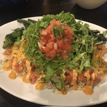 Verde - The fancy order! Ultimate chicken burrito with no tortilla, veggies instead of rice, and smothered! - Mexican Near Me - Lihue, Hawaii