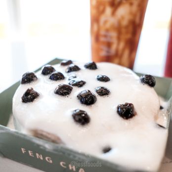 Feng Cha Teahouse - sea salt boba cake | IG: jessfoods - Bubble Tea Near Me - Costa Mesa, California
