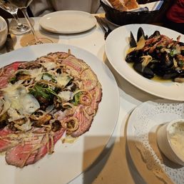 Muscles, ricotta spread and beef Brussels. All were amazing