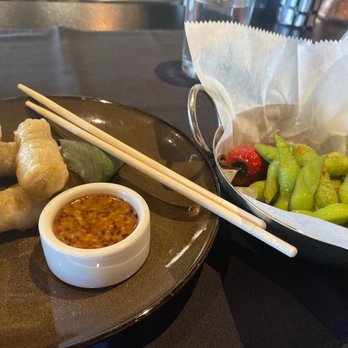 Malai Kitchen - HH crispy imperial rolls and spicy edamame - Thai Near Me - Dallas, Texas Malai Kitchen - HH crispy imperial rolls and spicy edamame - Thai Near Me - Dallas, Texas