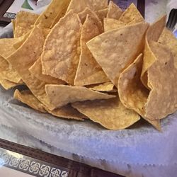 Ample chips for the table.  Comes with salsa