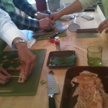 Cavallo Point Cooking School - making the chicken skewers - Cooking Schools Near Me - Sausalito, California
