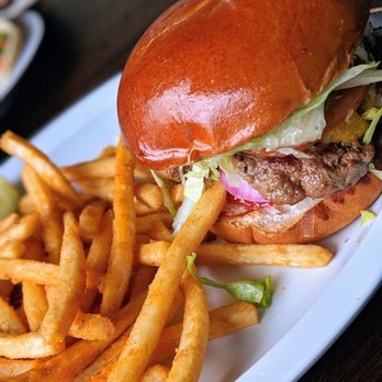 Sidewalk Cafe - Cheddar burger with fries - Salad Near Me - Arroyo Grande, California