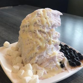 Nu Ice & Drinks - Tato ice with mochi, condensed milk, and honey boba. I ate part of the right side before taking a pic lol - Desserts Near Me - Houston, Texas Nu Ice & Drinks - Tato ice with mochi, condensed milk, and honey boba. I ate part of the right side before taking a pic lol - Desserts Near Me - Houston, Texas