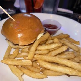 Burger and fries Burger and fries