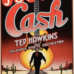 Visible Vibrations - JohnnyCashPosterpicture1994SignedRandyTutenrockrockabillyrockandrollfolkgospelvocalsguitartommycashjunecarterjohncarterrosannecarter