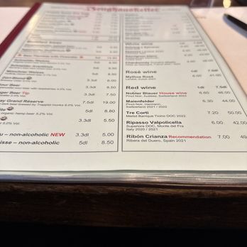 Zeughauskeller - Menu - Swiss Food Near Me - Zürich, ZH