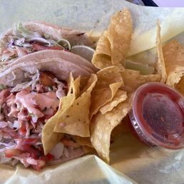 Fish Tacos (2 for $7 during happy hour), ample but void of flavor. Fish Tacos (2 for $7 during happy hour), ample but void of flavor.
