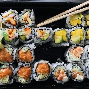 Umi Japanese Cuisine - Philadelphia, mango avocado, spicy salmon and California roll. All 4 for 12$! - Sushi Bars Near Me - Brooklyn, New York Umi Japanese Cuisine - Philadelphia, mango avocado, spicy salmon and California roll. All 4 for 12$! - Sushi Bars Near Me - Brooklyn, New York