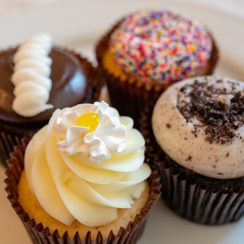 Batter ‘N Icing - Lemon cupcake in foreground - Cupcakes Near Me - Danville, California