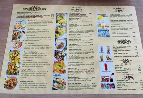 Menu photo 2 Krua Thai Chula Vista, CA