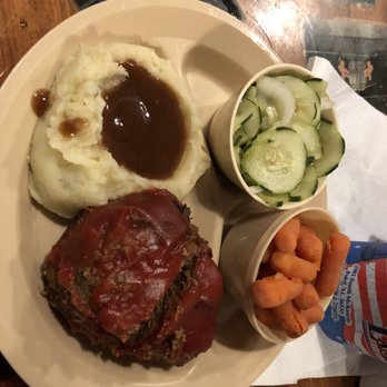 Lambert's Cafe - Meatloaf with baby carrots and cucumber/onion Delicious!!! - Seafood Near Me - Foley, Alabama Lambert's Cafe - Meatloaf with baby carrots and cucumber/onion Delicious!!! - Seafood Near Me - Foley, Alabama