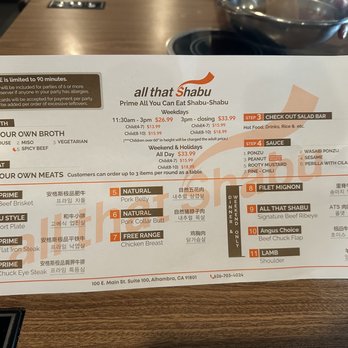 All That Shabu - Menu - Buffets Near Me - Alhambra, California All That Shabu - Menu - Buffets Near Me - Alhambra, California