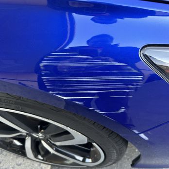 Caliber Collision - Damage from metal object scraped the passenger side all the way to the metal. - Body Shops Near Me - West Sacramento, California