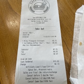 Cafe Lowell - Not bad - Cafes Near Me - Garden Grove, California