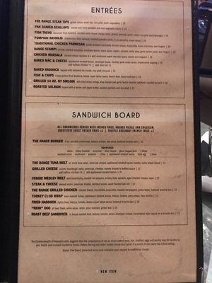 Menu photo 1 The Range Bar & Grille Hingham, MA