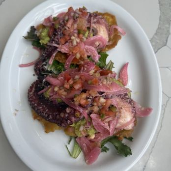 Bistro Cafe - Octopus Tostada de Aguacate con Prosciutto / Avocado Toast with Prosciutto - Breakfast & Brunch Near Me - Miami, Florida Bistro Cafe - Octopus Tostada de Aguacate con Prosciutto / Avocado Toast with Prosciutto - Breakfast & Brunch Near Me - Miami, Florida