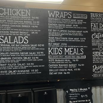 Fat Boy Burgers - Menu - Chicken Wings Near Me - Johnson City, Texas