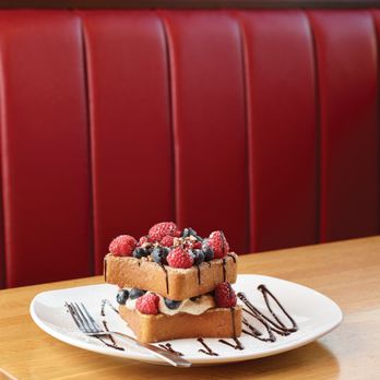Silver Diner - a waffle with berries and whipped cream - Diners Near Me - Springfield, Virginia Silver Diner - a waffle with berries and whipped cream - Diners Near Me - Springfield, Virginia