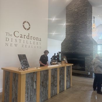 Cardrona Distillery - The reception desk looking toward the bar and eating area. - Distilleries Near Me - Cardrona, OTA