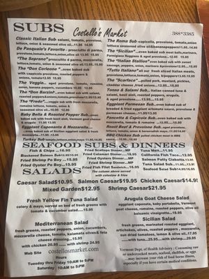 Menu photo 1 Costello's Market Middlebury, VT Menu photo 1 Costello's Market Middlebury, VT