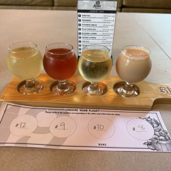 19 Acres Cider Co. - Cider tasting flight - Cideries Near Me - Sherwood, Oregon