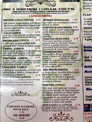 Menu photo 1 Iguana's Mexican Restaurant Harrisburg, AR