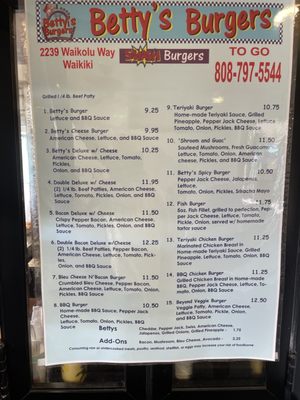 Menu photo 5 Betty’s Burgers Honolulu, HI Menu photo 5 Betty’s Burgers Honolulu, HI