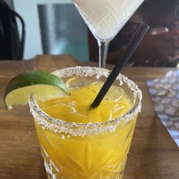 Lychee martini and mango margarita Lychee martini and mango margarita