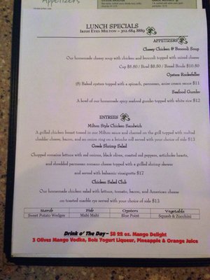 Menu photo 8 Irish Eyes Pub & Restaurant Milton, DE Menu photo 8 Irish Eyes Pub & Restaurant Milton, DE