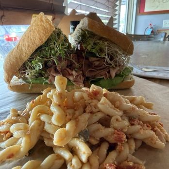 Ploughman's Deli & Cafe - Roll the hard six sandwich and pasta salad. - Cafes Near Me - Houston, Texas