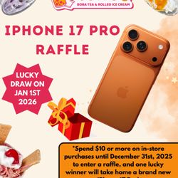 Velvet Boba Tea & Rolled Ice Cream - VELVET RAFFLE ALERT! Sip, chill, and WIN the brand-new iPhone 17 Pro