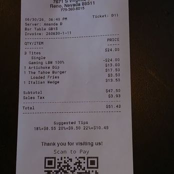 Cook’d - The check - American Near Me - Reno, Nevada Cook’d - The check - American Near Me - Reno, Nevada