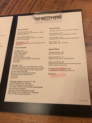 Menu photo 7 The Valley Cork Luray, VA