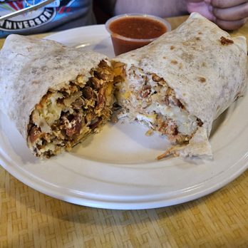 Roman's Mexi-Cali Grill - Breakfast burrito with chicken and bacon - Mexican Near Me - Huntington Beach, California