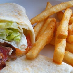 Becky's Grill 2 Go - BLTC Wrap with the BEST fries!