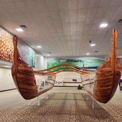 Grand Incentives - Water craft display in lobby between Ala Moana Hotel in Honalulu where we stayed after our cruise.