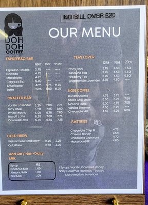 Menu photo 2 Doh Doh Coffee San Diego, CA Menu photo 2 Doh Doh Coffee San Diego, CA