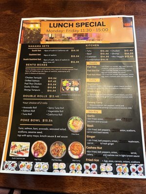 Menu photo 1 Nakama Sushi Thai Margate, FL