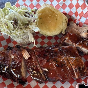 Rosie's BBQ Kitchen - BBQ Lunch Special. Pork Ribs, Cole Slaw, and Garlic Roll. - Barbeque Near Me - Chatsworth, California Rosie's BBQ Kitchen - BBQ Lunch Special. Pork Ribs, Cole Slaw, and Garlic Roll. - Barbeque Near Me - Chatsworth, California