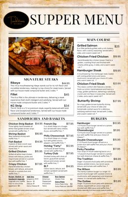 Menu photo 1 Traditions Restaurant Goodland, KS