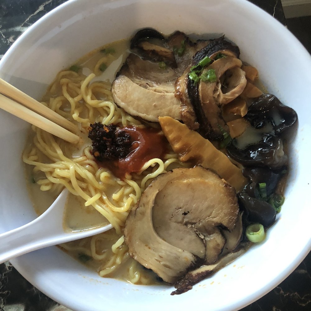 Ramen 101 - Mild Tonkatsu ramen with chashu (added some peppers) - Ramen Near Me - Castro Valley, California Ramen 101 - Mild Tonkatsu ramen with chashu (added some peppers) - Ramen Near Me - Castro Valley, California